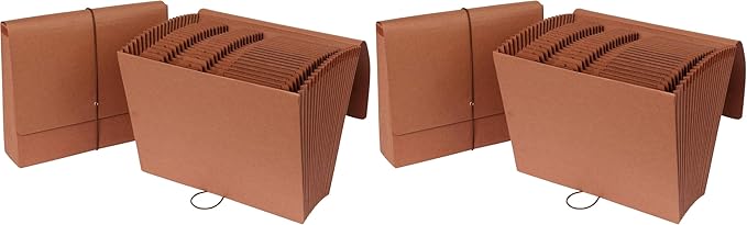 Pendaflex 21 Pocket A-Z Expanding File, Letter Size, Red Rope (75711) (Pack of 2)