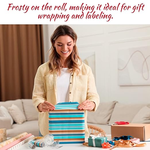 Transparent Tape, Clear, Christmas Gift Wrap Tape, Office Repair Home School Supplies 7/10 X 1000 Inches 24 Rolls with Dispenser