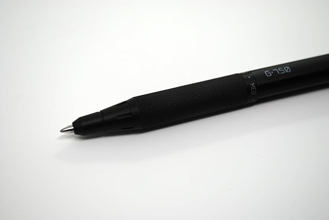 Zebra Pen G-750 Gel Pen 2-Pack, Black Ink, 0.7mm Medium Point, Black Brass Barrel, Knurled Grip, Secure Metal Clip, Refillable (49812)