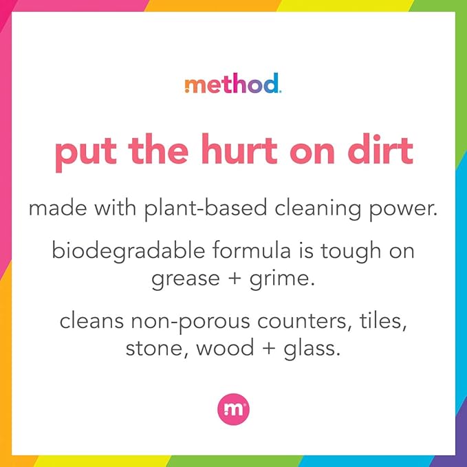 Method All-Purpose Cleaner, Pink Grapefruit, Plant-Based and Biodegradable Formula Perfect for Most Counters, Tiles, Stone, and More, 28 oz spray bottle (Pack of 2)