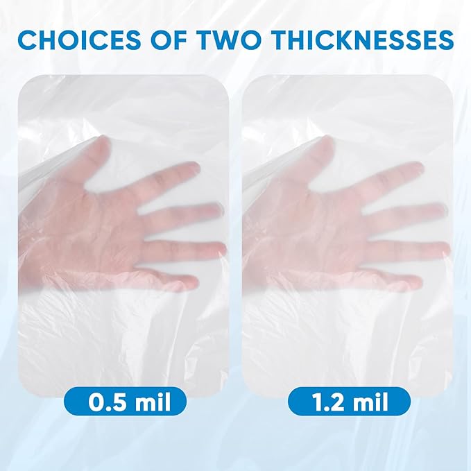 TICONN 12 x 9 Ft Plastic Drop Cloth for Painting, Waterproof Painters Plastic Sheeting, Painting Tarp for Furniture Cover, Floor Protection (3PK, 0.5Mil)