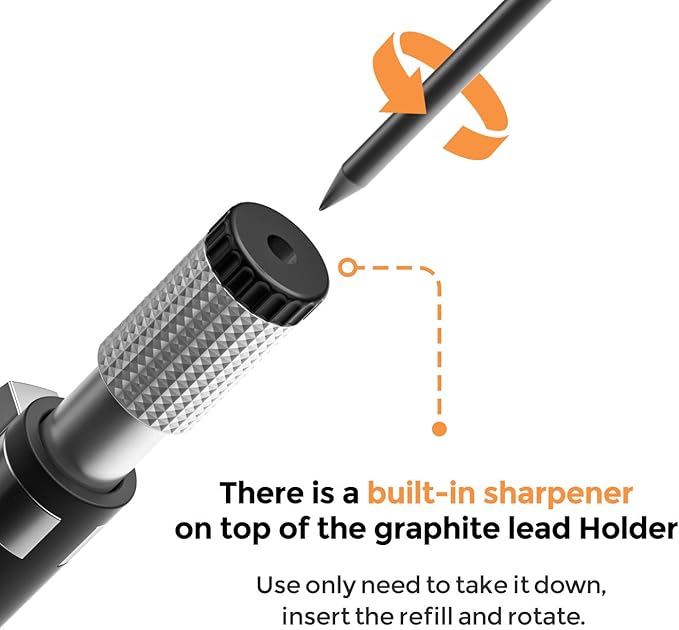 Nicpro 11 Pieces 2mm Mechanical Pencil Set, 3 PCS Carpenter Drafting Pencil 2.0 mm for Art Drawing Writing Sketching Construction with 6 Tube Pre-Sharpen HB & 2B Refill, Eraser, Sharpener