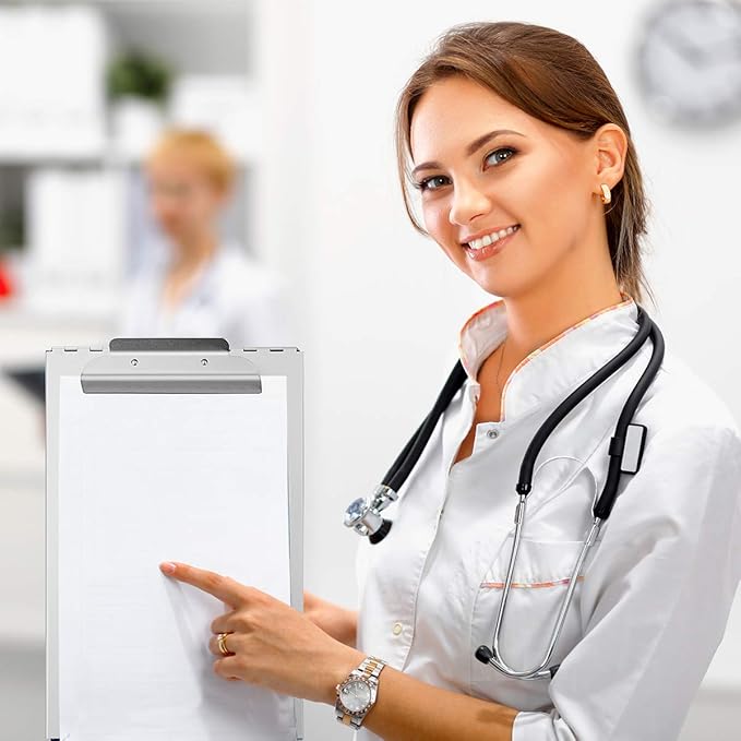 ZCZN Recycled Aluminum Storage Clipboard, Clipboard Box, Form Holder, Suitable for School, Office, Jobsite or Medical Staff, 9.25 x 13.78 Inches, Silver