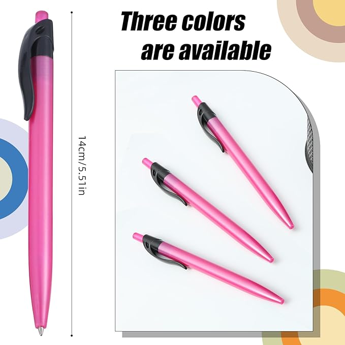 Retractable Red Ballpoint Pen for Smooth Writing 1.0mm Medium Pack of 50, Click pens with Comfort grip, Idea for Journaling, Planner, Note Taking Office School Supplies