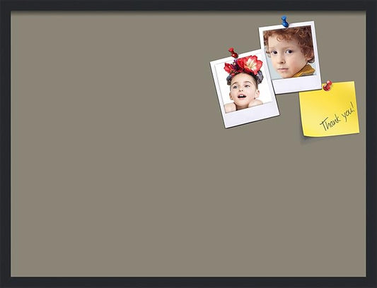 PinPix 32x24 Inch Cork Bulletin Board. This Decorative Framed Pin Board Comes with Pewter Design and a Satin Black Frame. Ideal for Home Office Decor or Message Board (PinPix-1812)