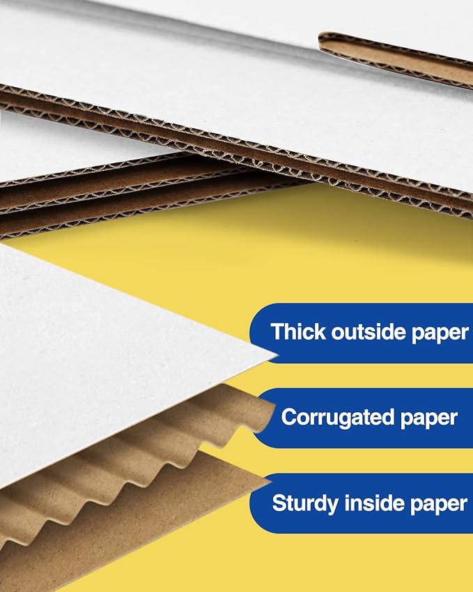 Shipping-Boxes-12x9x3 Inches: 22 Pack-Cardboard-Boxes-for-Packaging, White-Shipping-Boxes-for-Packing-Small-Business, Corrugated Box Mailers for Book Shoes Gift Mailing