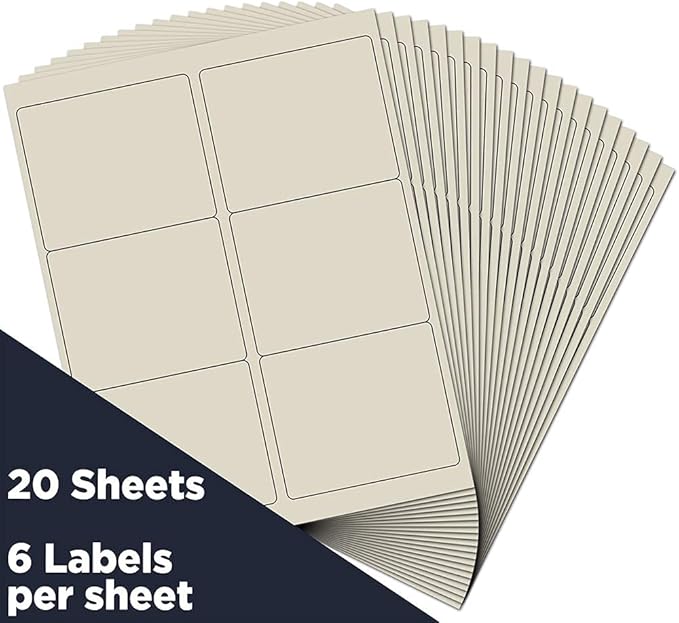JAM PAPER Shipping Address Labels - Large - 3 1/3 x 4 - Ivory - 120/Pack