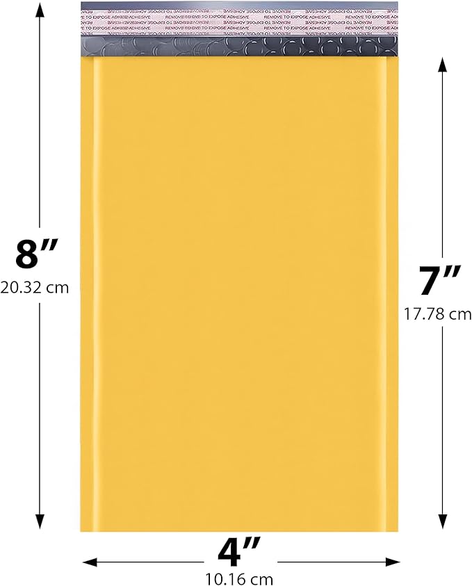 Kraft Small Bubble Mailers 4x8 Inch #000 - Thick & Durable, Padded Envelopes, Bubble Mailing Envelopes, Self Seal Bulk Pack, 1000 Count, Trading Card Sports card Shipping