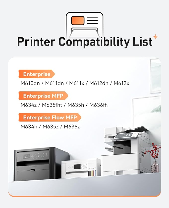 147A Black Toner Cartridge 1-Pack High Yield with Chip Replacement for HP 147A W1470A Toner Cartridges Compatible with HP Laser Jet Enterprise Flow MFP M634h M635z M636z M610dn M611dn M612dn Printer