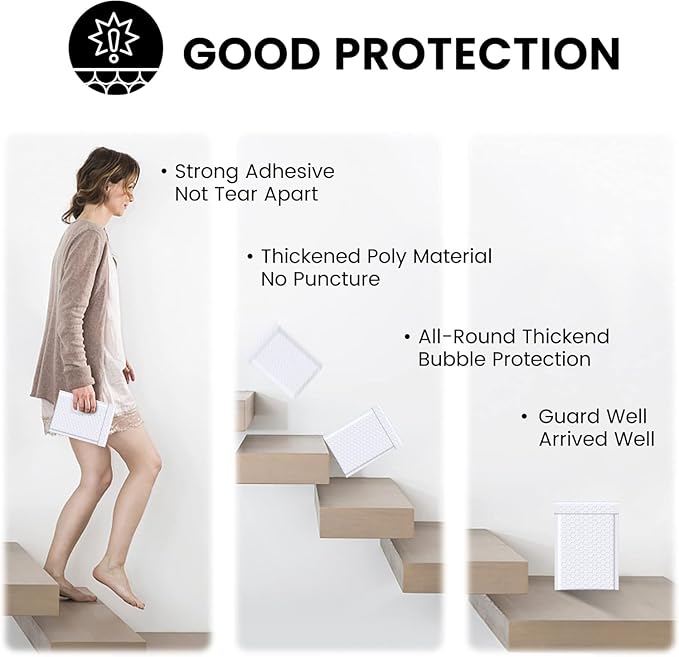 Fuxury Bubble Mailers 4x8" White Padded Envelopes 19200 Pack Bulk Strong Adhesion Full Pallet of Padded Mailers Thick Bubble Envelopes for Small Business Mailing Small Items,Jewelry,Makeup