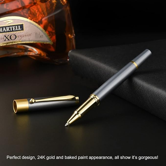 YIVONKA Ballpoint Pen Black Refill,Luxury Ballpoint Line width 0.5mm,Best Ball Pen Gift Set for Men & Women Professional Executive,Office,Nice BallPens Classy Gift Box (Blue)