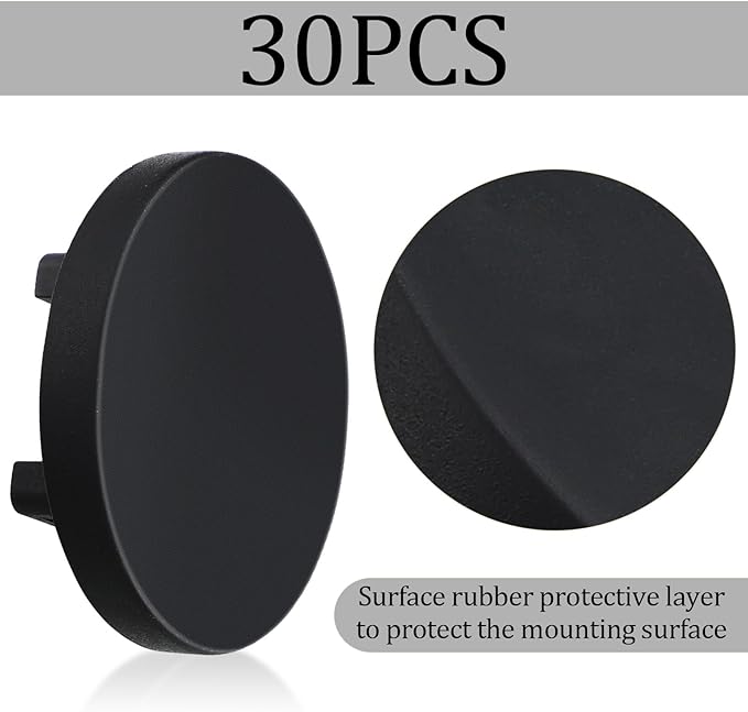 Yookeer 30 Pcs Magnetic Zip Tie Mount Base Black Magnetic Cable Clips Wire Holder Multipurpose Cable Ties Management Base Electrical Supplies for Wire (43 mm)