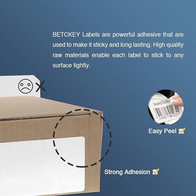 BETCKEY - Compatible Shipping Labels Replacement for Brother DK-1247 (4.07" x 6.4"), Use with Brother QL Label Printers [10 Rolls + 2 Reusable Cartridges]