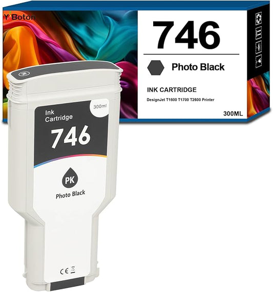 746 Photo Black Ink Cartridge (P2V83A) High Capacity Compatible Ink Cartridge for 746 Z6 & Z9+ Large Format Plotter Printer,300-ml