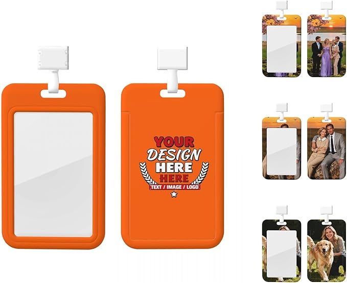 Custom Id Badge Holder Customizable Personalized Id Card with Photo Logo for Employee Work Office Staff Name Tag