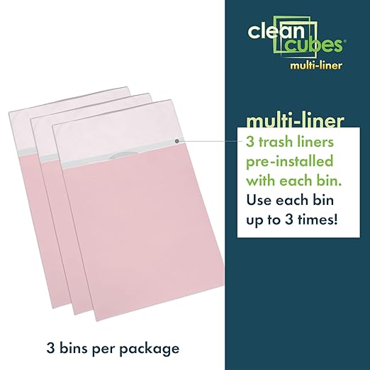 | 30 Gallon Multi-Liner Disposable Trash Cans (3-Pack) - Reusable Garbage and Recycling Bins for Parties, Events, and More (Pink)