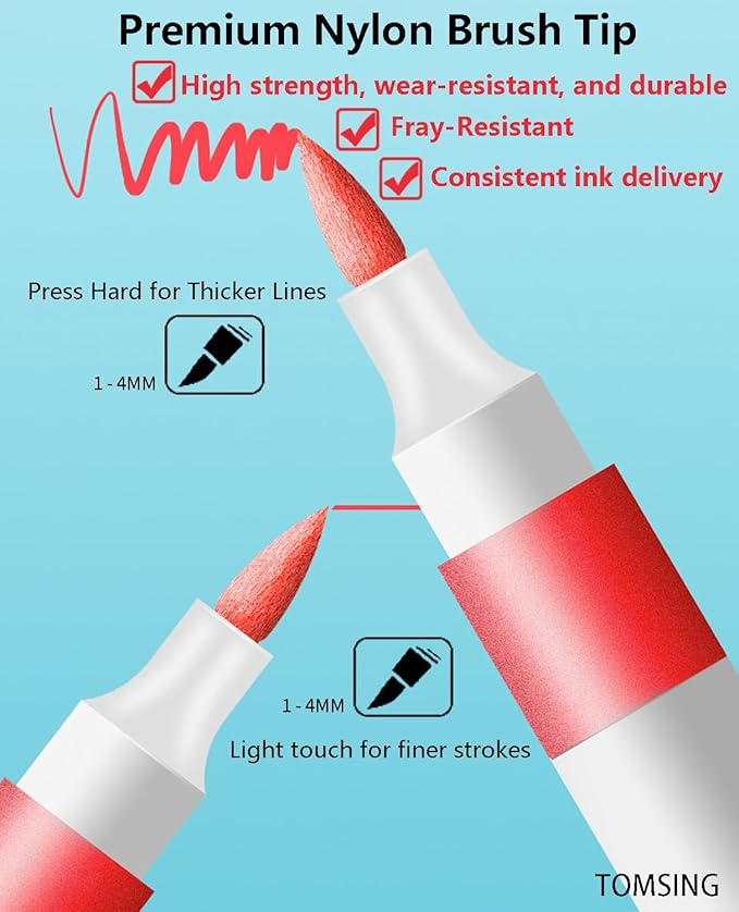 60 Brush Markers Pens,Water-based Ink and Quick-Drying,Painting Supplies Perfect for Plastic Sheets Fabric Bags Ceramics Stone Pottery Wood and Handmade Crafts（60 Colors）