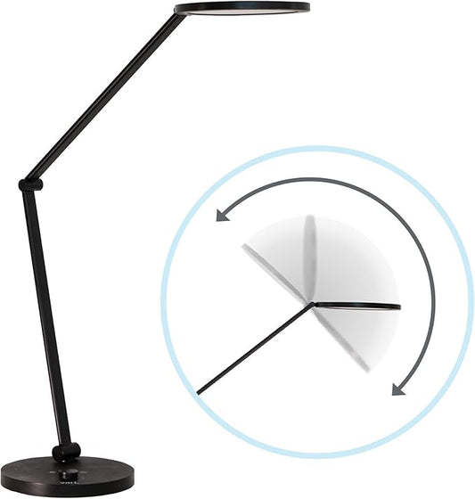 Vari LED Studio Lamp- Varidesk Modern Desk Lamp for Home Office- Flexible Positioning, Stable Base- Three Color Settings- Bright Task Lamp- Ideal for Study Area and Workspaces