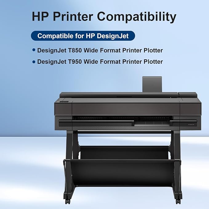 738 738XL Ink Cartridges 4-Pack with Chip Replacement for HP 738 498N8A 676M6A 676M7A 676M8A DesignJet Ink Cartridge - 300ML for DesignJet T850 T950 Wide Format Printer Plotters (4-Pack, BK/C/M/Y)