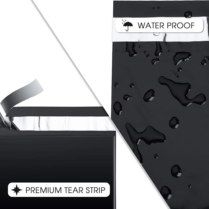Metronic Black Poly Mailers 14.5x19 Large 100 Pack Self-Seal Shipping Bags, Packaging Envelopes for Small Business, Boutique, Clothing