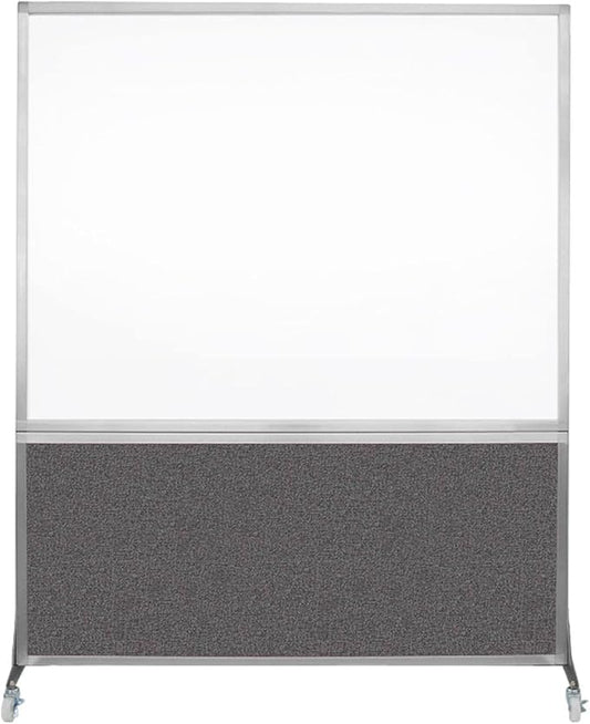DivideWrite Mobile Whiteboard | Double Sided Dry Erase Board | Portable Office Cubicle Partition | Display for Classrooms, Conference Rooms, Meeting Areas and More | Charcoal Gray 5' Wide X 6' Tall