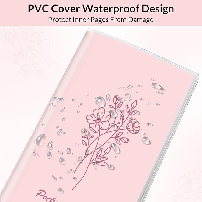 Pocket Calendar 2026-2027, Pocket Planner 2026-3.7" x 6.7" - Runs from July 2025 Until December 2027, Monthly Planner 2025-2027 with PVC Cover for Planning, Pink