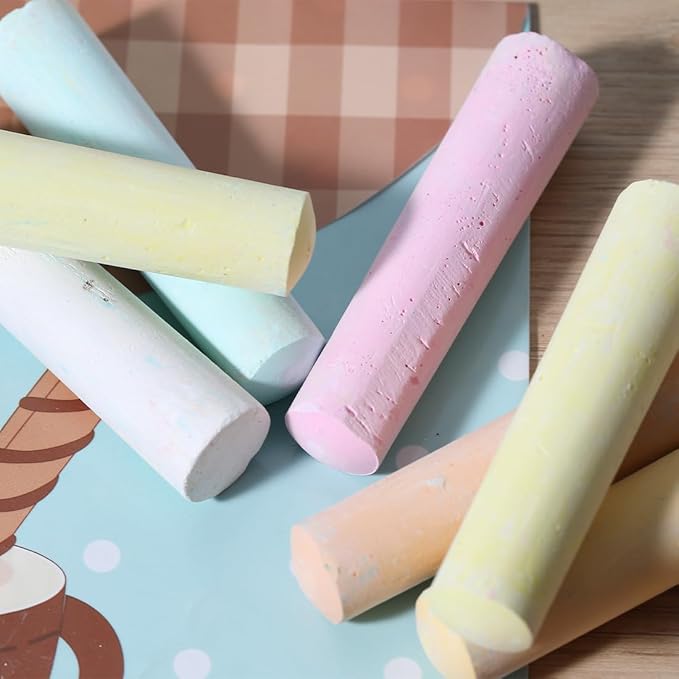 novelinks Sidewalk Chalk Set 108 Pack 10 Color Washable Non-Toxic Drawing Set For Schools Durable Jumbo Drawing Chalk for Outdoor Art Play