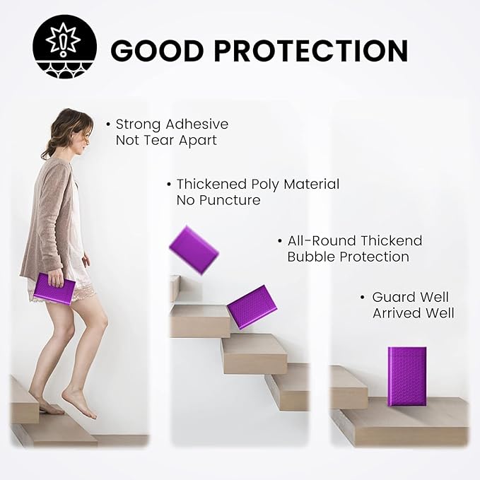 Fuxury Bubble Mailers 4x8 Inch Purple 800 Pack Padded Envelopes Usable Size 4x7" Thick Mailing Envelopes Bubble Opaque Padded Mailers Shipping Bags for Mailing Jewelry Makeup Small Business Bulk #000