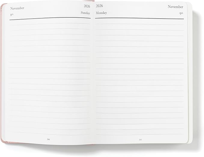 Wykeham's Executive 2026 Daily Journal Planner – US Public Holidays & Format – Customization Available (Personalized Rose, 8.5"×5.5")