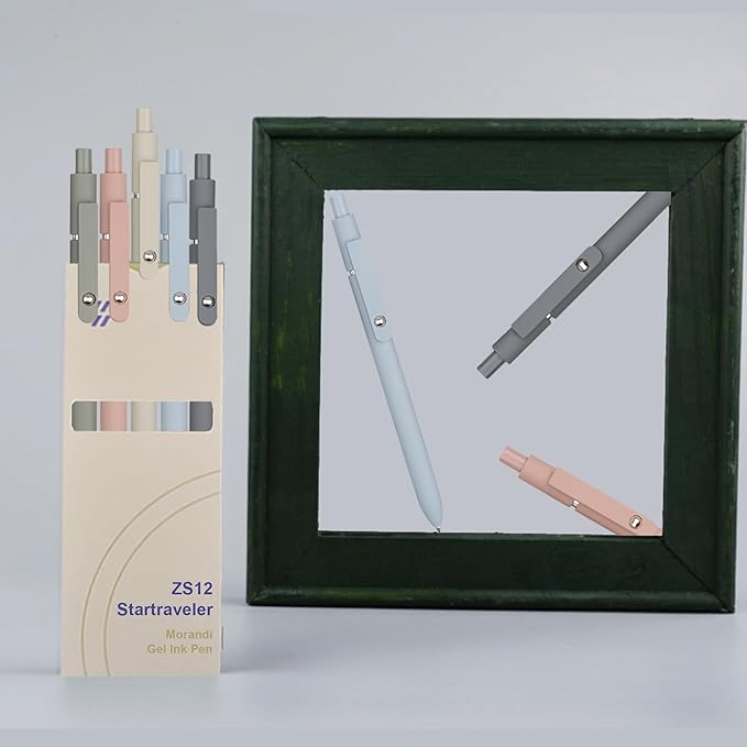 VICO Gel Pens, 5 Pcs 0.5mm Quick Dry Black Ink Pen Fine Point Smooth Writing Pens, Aesthetic Cute Office School Supplies Gifts for Women Men, High-End Series for Journaling Note Taking