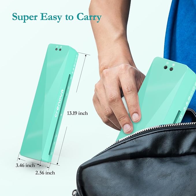 Crenova Laminator Machine with 10 Laminating Sheets, A4 Laminating Machine Hot & Cold with Fast Warm Technology, Thermal Laminator 9 Inch for Home Office School Business Green