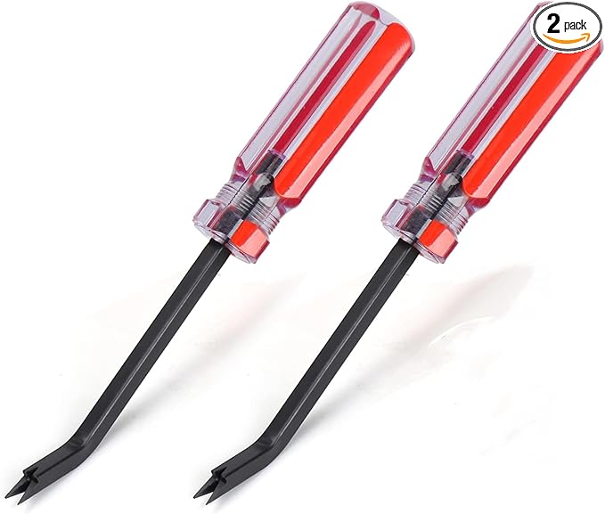 Staple Remover Tool, 2-Pack Upholstery Staple Puller with Double Prongs, Tack & Nail Lifter for Furniture, Floor, Wooden Case, Photo Frame, Carpet