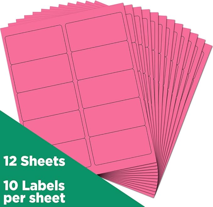 JAM PAPER Shipping Address Labels - Standard Mailing - 2 x 4 - Ultra Pink - 120/Pack