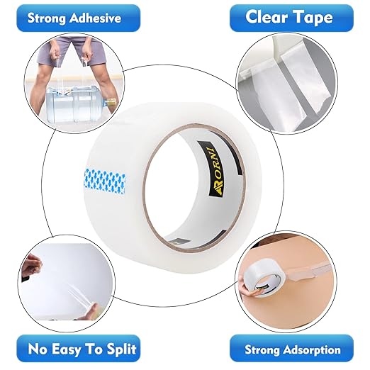 Clear Packing Tape Heavy Duty Refill Rolls Sealing Great for Packing Box Shipping and Moving Supplies Packaging 12 Rolls 1.88" x 65 Yards 3" Core 2.7 Mil Thick Adhesive