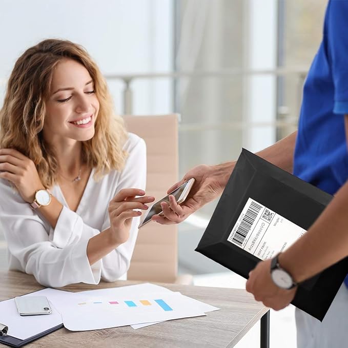 UCGOU Poly Mailers 14.5x19 Inch Black 200 Pack Large Shipping Bags #7 Strong Thick Mailing Envelopes Self Sealing Adhesive Waterproof and Tear Proof Boutique Packaging Postal for Clothing