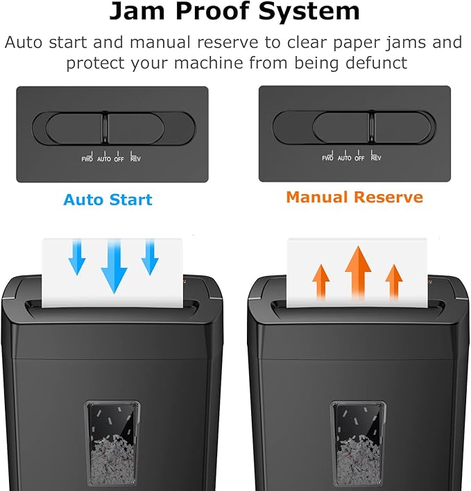 Bonsaii 12-Sheet Cross Cut Paper Shredder, 5.5 Gal Home Office Heavy Duty Shredder for Paper, Credit Card, Mail, Staples, with Transparent Window, High Security Level P-4 (C275-A)