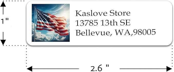 Personalized Return Address Labels - Custom Address Stickers on Sheets (30-1000 Labels) (Patriotic Pride)