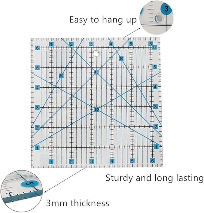 39 Pcs Rotary Cutter Set Blue - Quilting Kit incl. 45mm Fabric Cutter with 5 Extra Blades, A4 Cutting Mat, 2 Craft Knife Set, Quilting Ruler and Sewing Clips, Ideal for Crafting, Sewing, Patchworking