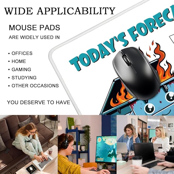 Today's Forecast This is Fine Rectangular Mouse Pad, Funny Mouse Pads for Desk, Office Gifts for Coworkers, Employee Gifts for Colleagues, Sarcastic Teacher Gifts, Coworker Sarcastic Gifts F