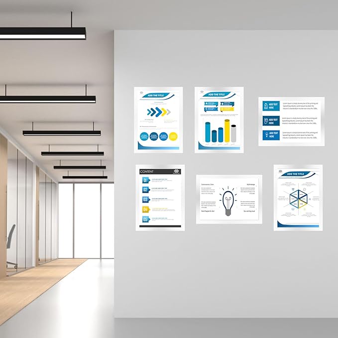 10 Pack 8.5"x11" Magnetic Sign Holder, Double Sided Display, Reusable Adhesive Frames for Walls, Fridge Door, Whiteboard, Window Sign Holder, Magnetic Picture Frame