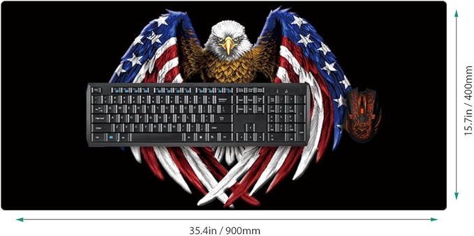XXL Professional Large Mouse Pad & Computer Game Mouse Mat (35.4x15.7x0.1IN, US Eagle)