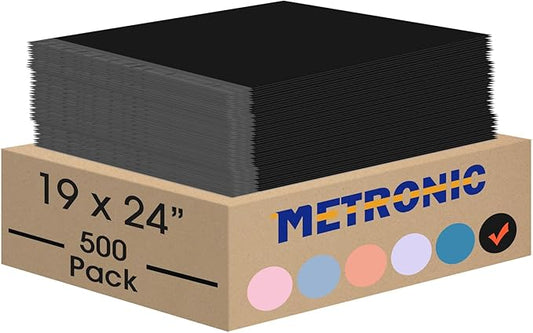 Metronic Poly Mailers 19x24 500PC Large Shipping Bags Envelopes Mailers with Self Adhesive Waterproof and Tear-Proof Postal Bags in Black