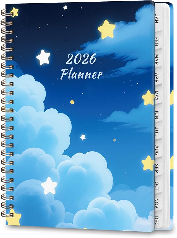 2026 Planner, Weekly and Monthly Calendar Agenda Book, Jan 2026 - Dec 2026, Hardcover Planning Academic Planner for Office School Supplies and Desk Accessories - A5 (6.3'' x 8.5'')