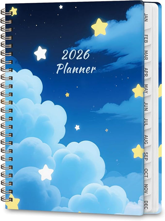 2026 Planner, Weekly and Monthly Calendar Agenda Book, Jan 2026 - Dec 2026, Hardcover Planning Academic Planner for Office School Supplies and Desk Accessories - A5 (6.3'' x 8.5'')
