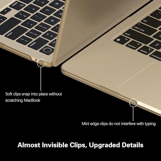 KEROM Starlight Case for MacBook Air 15 inch M4 2025 2024 2023 M3 M2 A3241 A3114 A2941, MacBook Air M4 15 inch Case, Frosted Matte Plastic Hard Shell & Keyboard Cover for Mac Air 15, Starlight Clear