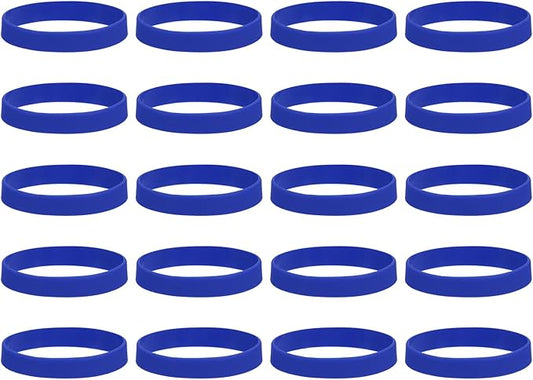 MECCANIXITY 100Pcs Silicone Rubber Bands Non-slip 4 Inch Flat Elastic Rubber Wrapping Bands for Books, Traps, Art, Wrapping Paper, Cord Wraps, Dark Blue