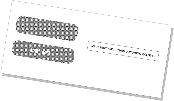 NextDayLabels - Envelopes, Designed to fit W-2 3-Up Employee Tax Forms, Horizontal Format (Pack of 100 Self Seal Envelope)