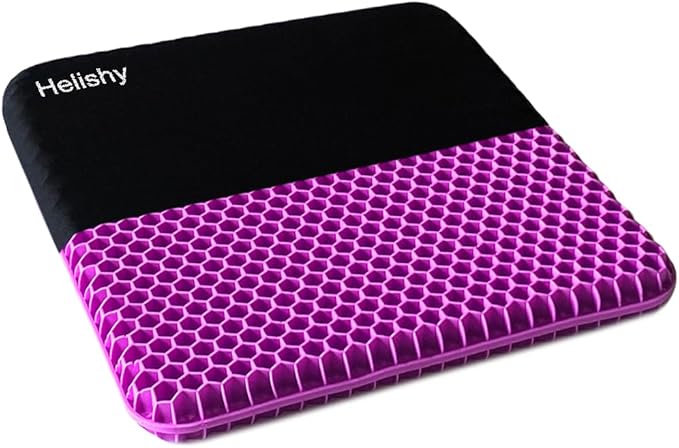 Gel Seat Cushion, Double Thick Egg Gel Cushion for Pressure Pain Relief, Breathable Wheelchair Cushion Chair Pads for Car Seat Office Chair (Violet)