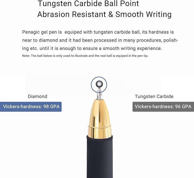 Pen with Stylus Tip, P-223B, Gel Pens Fine Point [0.5mm] Black Ink, Roller Ballpoint Pens Matt Design, Stationery Pens for School Office Supplies