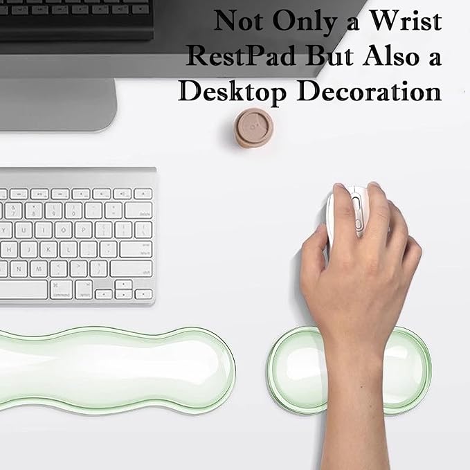 Wrist Rest for Keyboard and Mouse, Ergonomic Gel Keyboard Wrist Rest for Effortless Typing & Pain Relief, Cool Silicone Gel Wrist Support Pad for Gaming, Computers, Laptops, Office